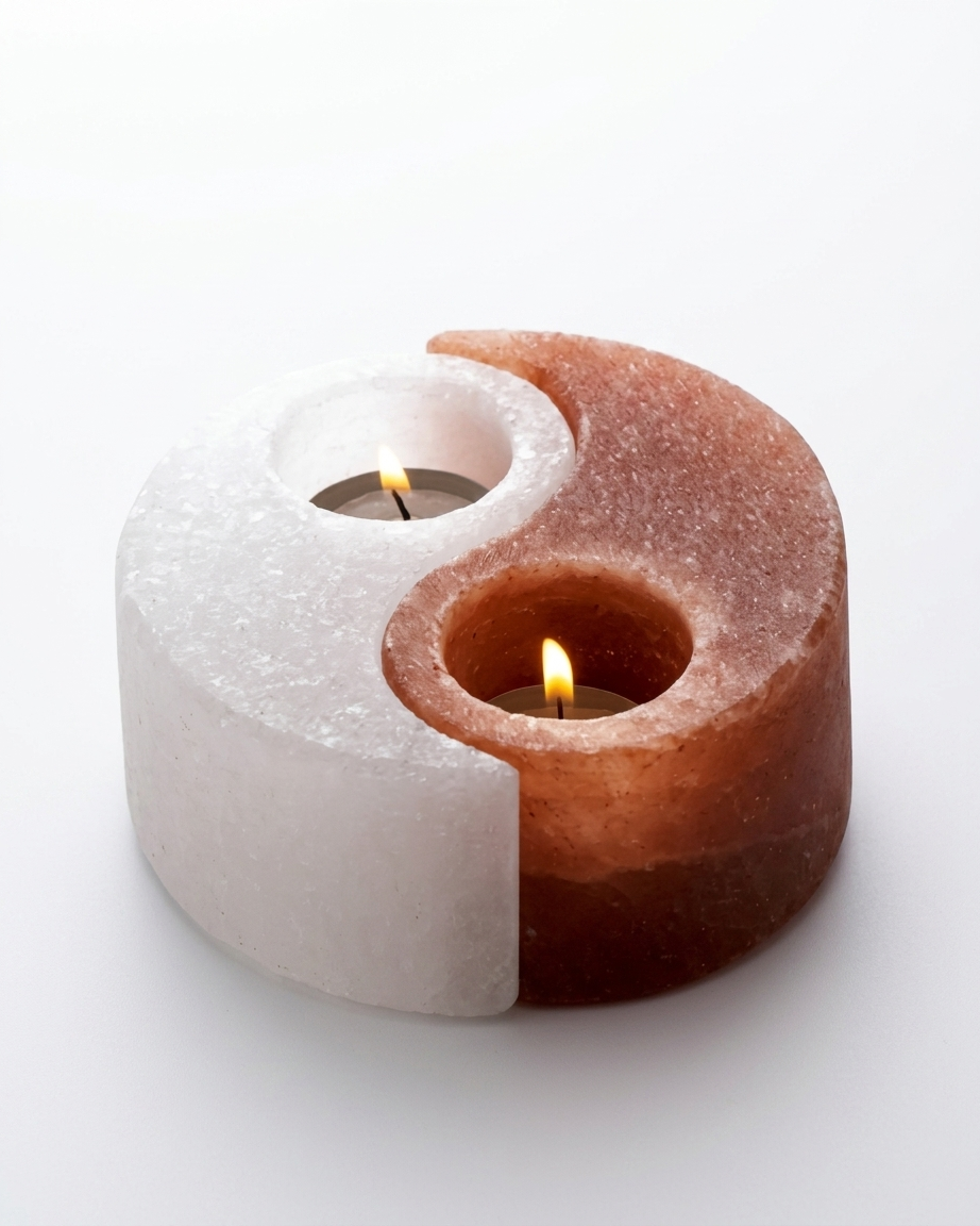 Himalayan Pink Salt Tea Light Candle Holder - Yin Yang Design