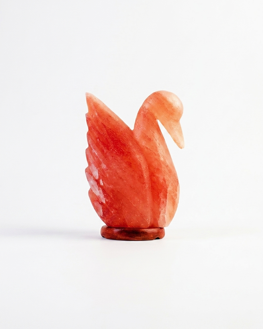 Himalayan Salt Carved Swan Lamp