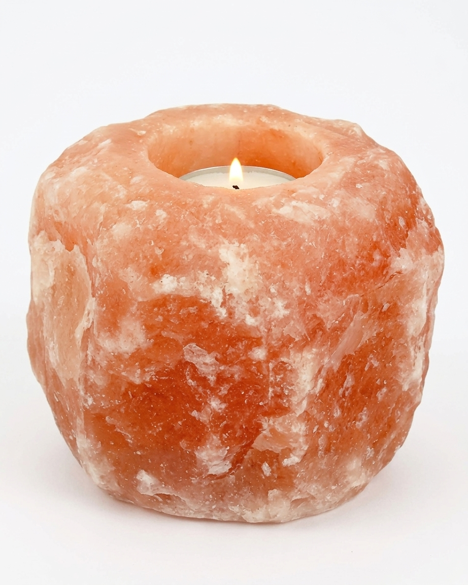 Himalayan Pink Salt Tea Light Candle Holder - Natural Rough Cut