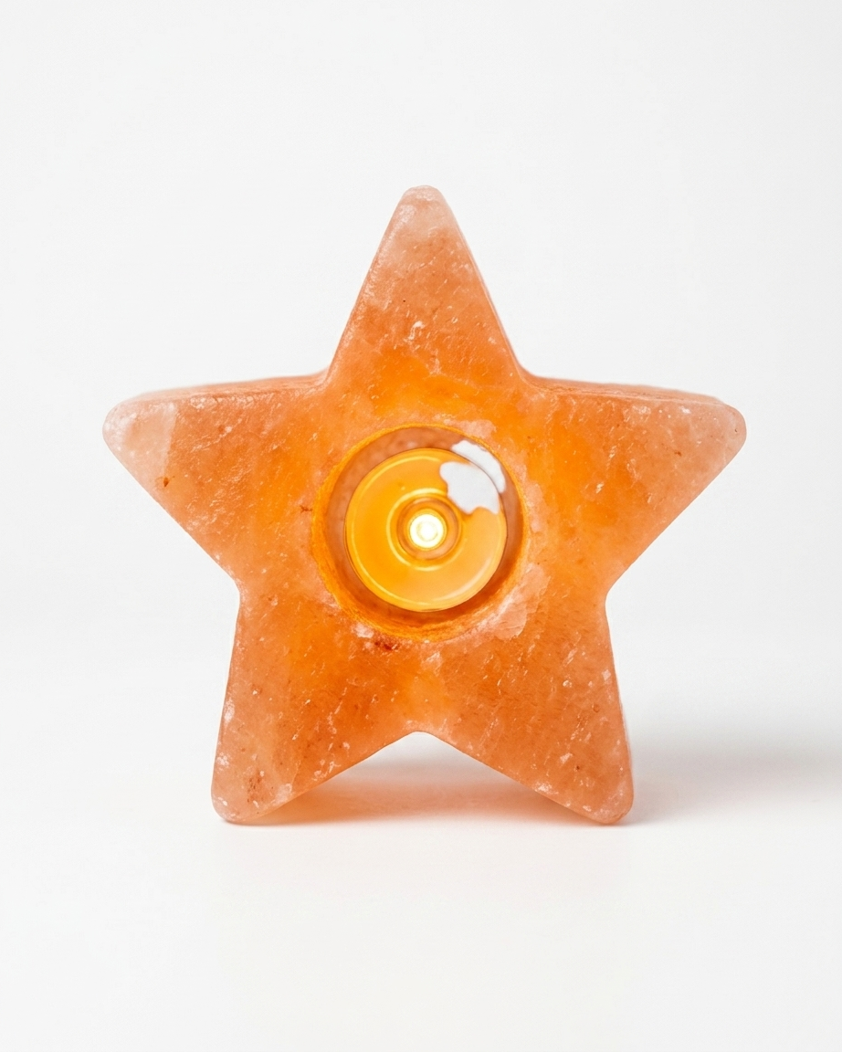Himalayan Pink Salt Tea Light Candle Holder - Star Shape