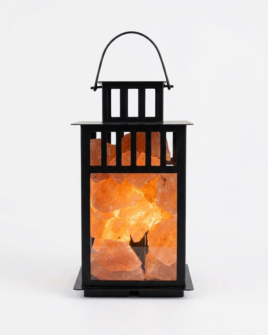 Himalayan Pink Salt Laltain Basket Lamp - Square Frame