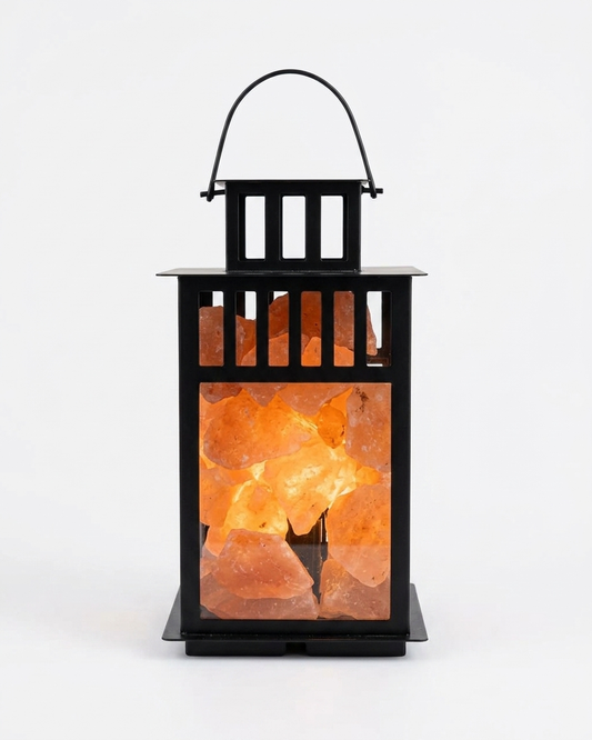 Himalayan Pink Salt Laltain Basket Lamp - Square Frame