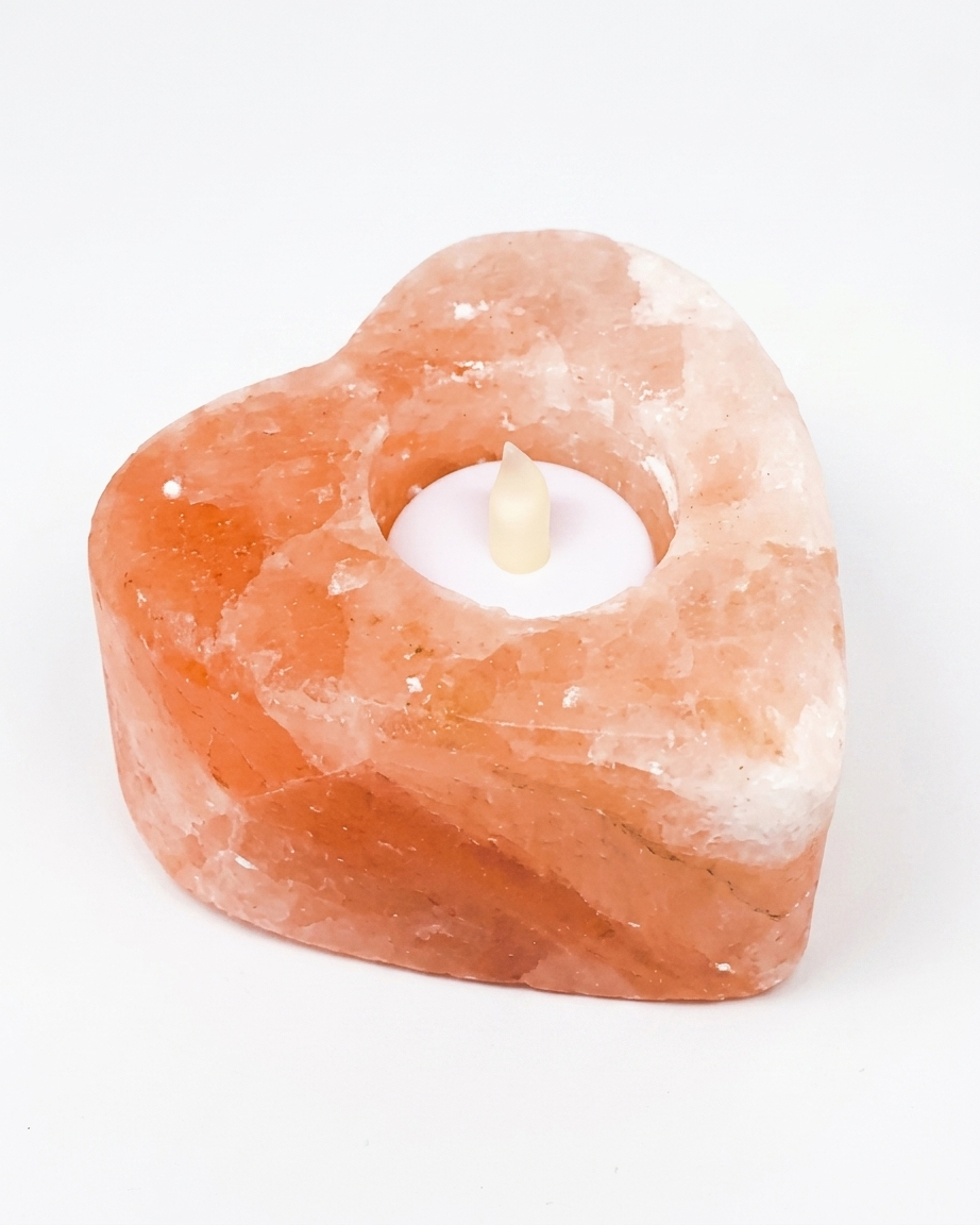 Himalayan Pink Salt Tea Light Candle Holder - Sweet Heart Shape