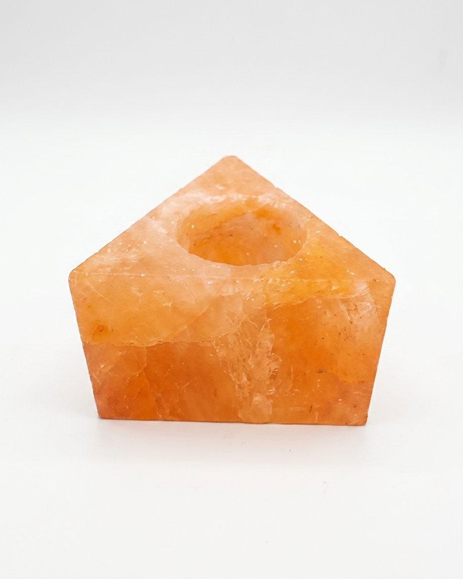 Himalayan Pink Salt Tea Light Candle Holder - Triangle Shape