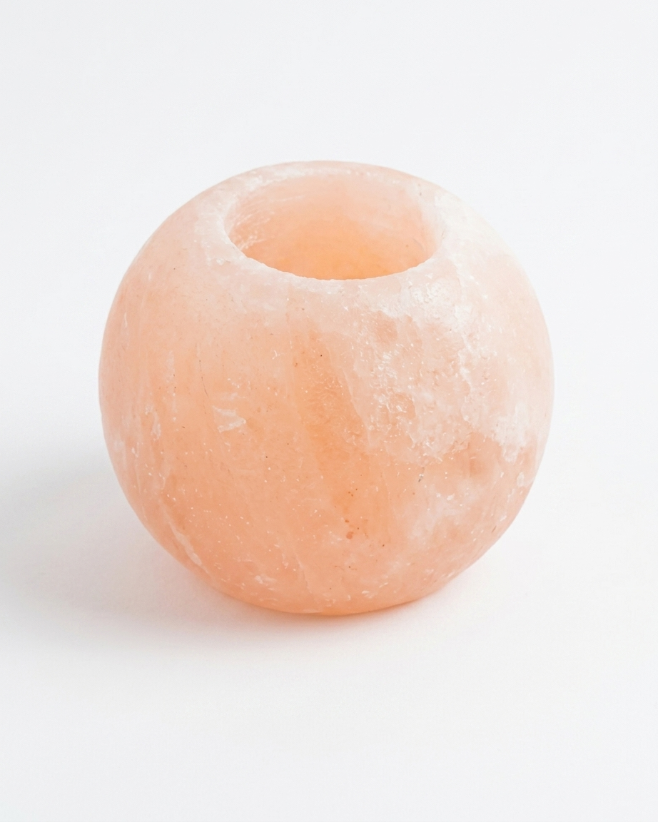 Himalayan Pink Salt Tea Light Candle Holder - Sphere Ball Shape