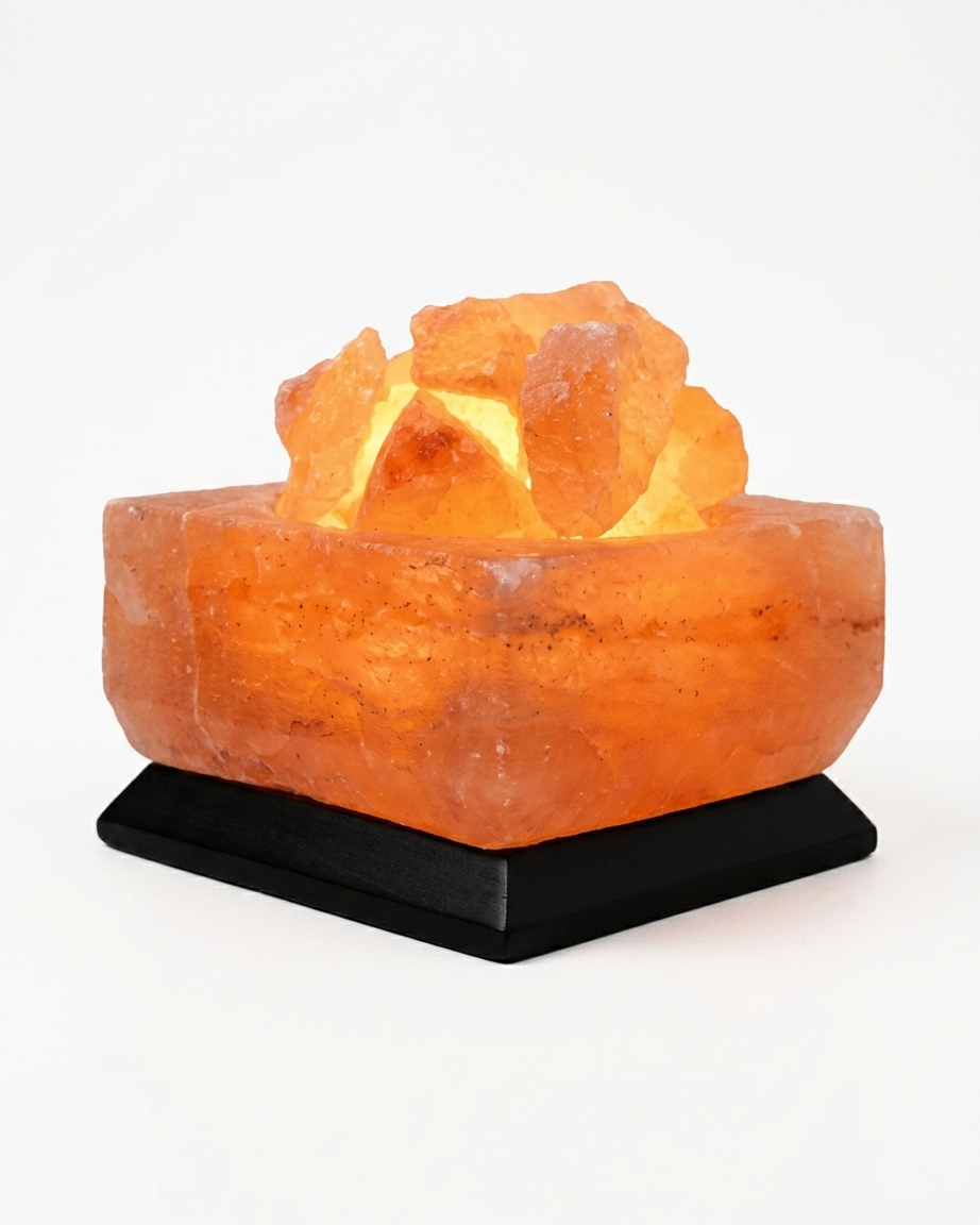 Himalayan Salt Bowl Lamp with Natural Chunks